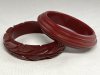 BB101 red wine bakelite bangles